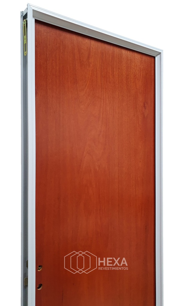 Puerta Cedrillo Lustrado 70cm Derecha Marco de Aluminio 7cm - CEDRO