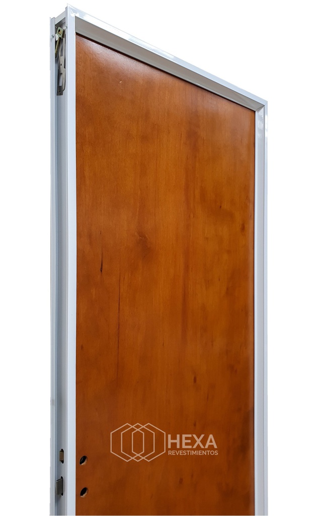 Puerta Cedrillo Lustrado 80cm Derecha Marco de Aluminio 7cm - ROBLE