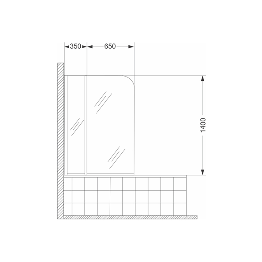 FERRUM KHIOS - MAMPARA TRANSP 100 2PAÑOS