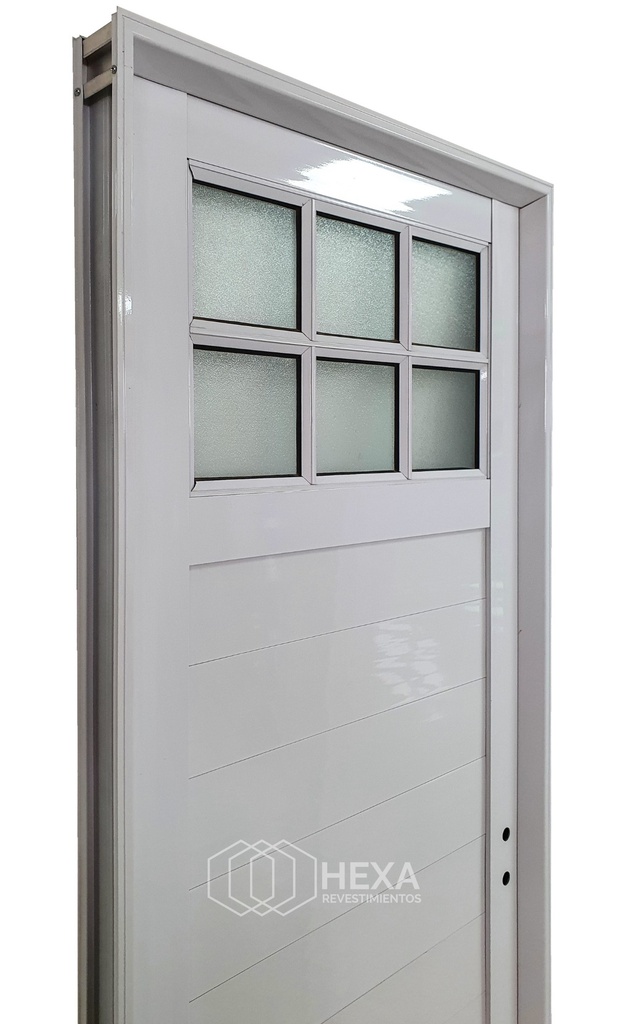 PUERTA ALUMINIO TUBULAR 36mm - 1/4 VIDRIO - 80cm - Izquierda