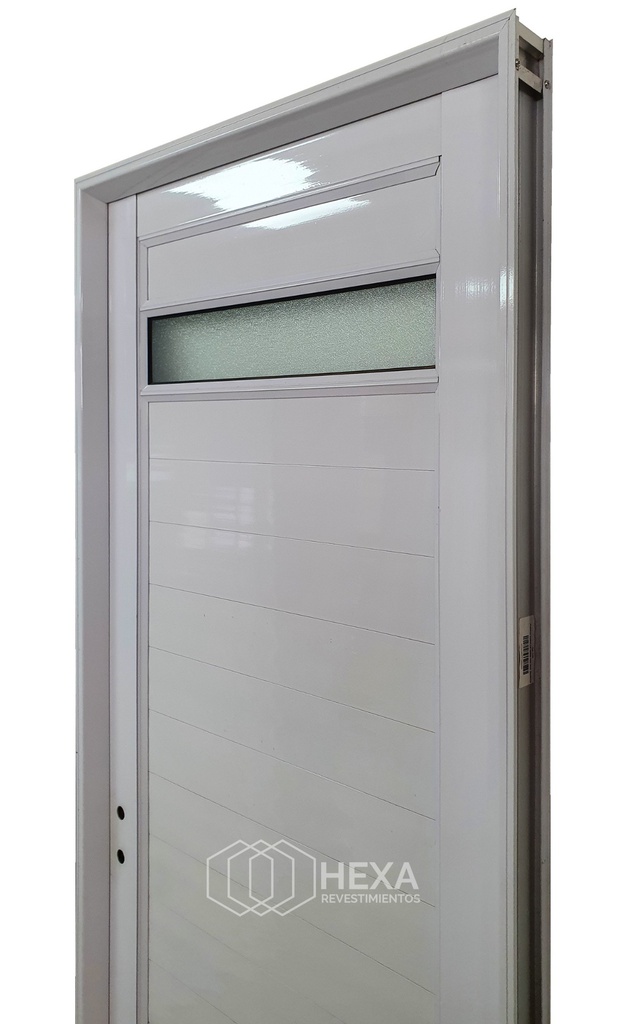 PUERTA ALUMINIO TUBULAR 36mm - VIDRIO SUPERIOR - 80cm - Derecha