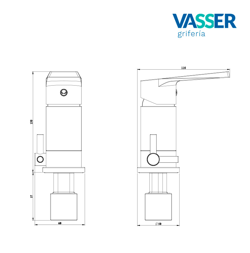 ZAFIRO Monocomando BIDET - VASSER