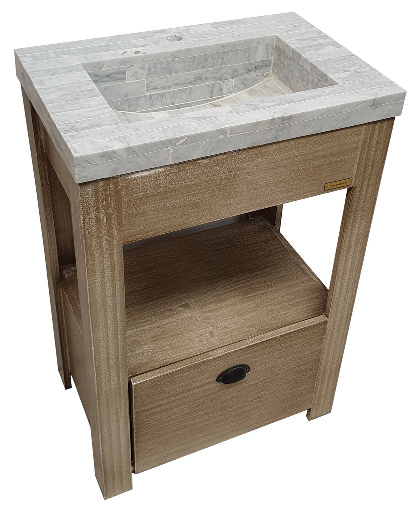 Vanitory de pie LUNA 60cm Travertino - Mueble MENDOZA Monaco