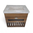 Vanitory de colgar LUNA 60cm Travertino - Mueble IBERIA Roble Oscuro