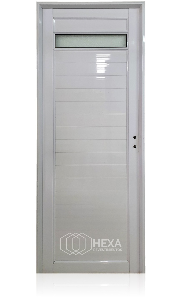 PUERTA ALUMINIO TUBULAR 36mm - VIDRIO SUPERIOR - 80cm - Izquierda