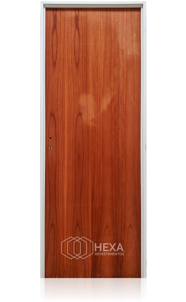 Puerta CEDRO Australiano 60cm Derecha Marco Aluminio 8cm - ECOABERTURAS