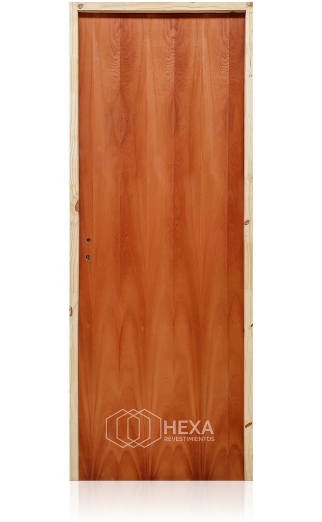 Puerta CEDRO Australiano 60cm Derecha Marco Pino 6,5cm  - ECOABERTURAS