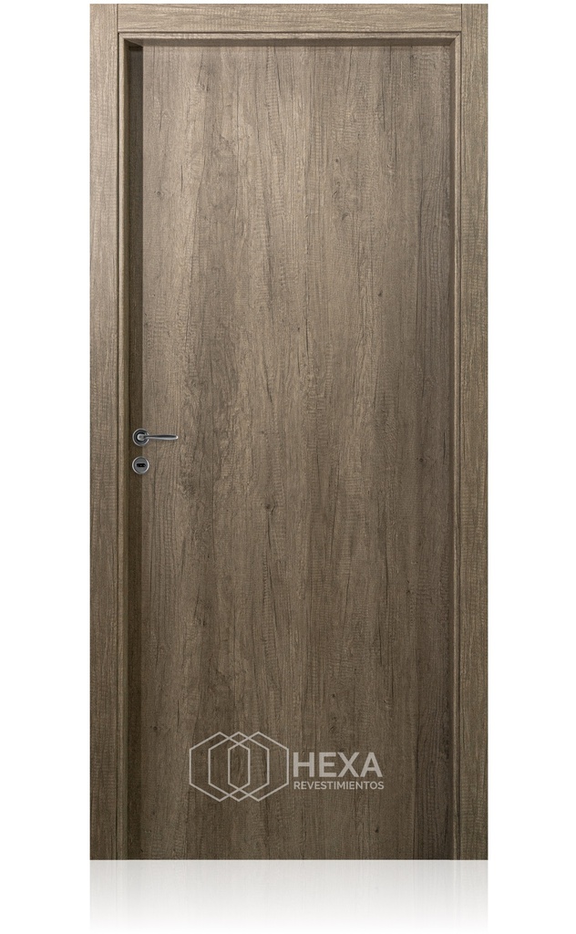 Puerta Tekstura Lisa 70cm Marco Madera 10cm - Nogal Derecha