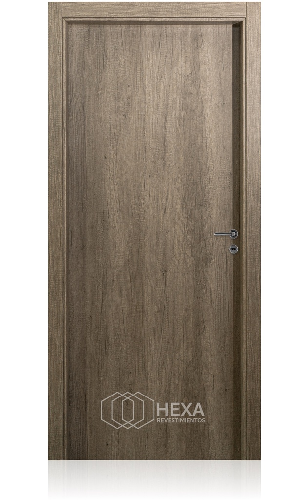 Puerta Tekstura Lisa 70cm Marco Madera 10cm - Nogal Izquierda