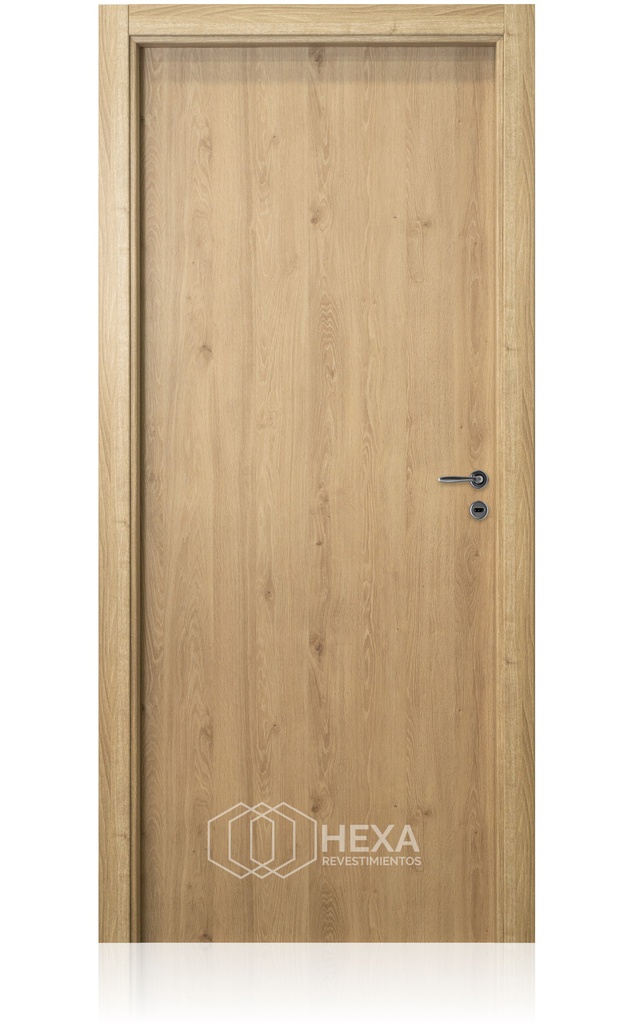 Puerta Tekstura Lisa 70cm Marco Madera 10cm - Roble Izquierda