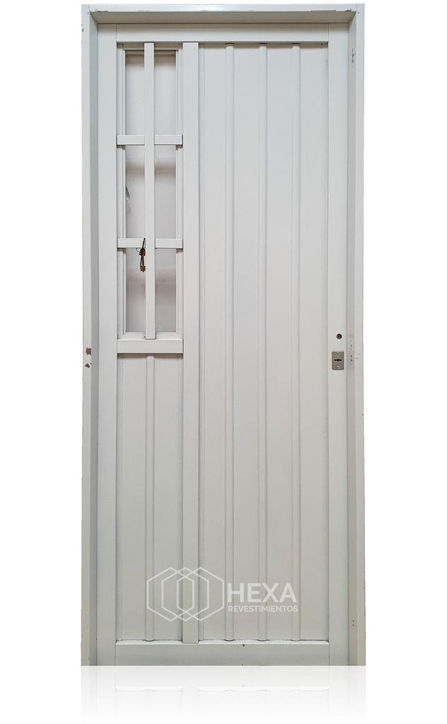 Puerta de Chapa Simple MOD.110 (Reja Lateral) Blanco 80cm Izquierda