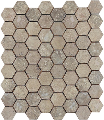 MOSAICO HEXA TRAVERTINO - 26x30 - PIU