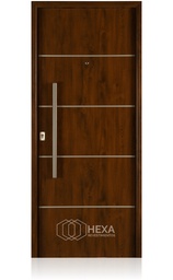 OFERTA! Puerta Foliada FUTURA (71) -80cm - Caoba - Derecha - Linea PREMIUM