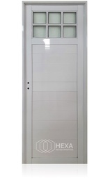 [PAT36CV80D] PUERTA ALUMINIO TUBULAR 36mm - 1/4 VIDRIO - 80cm - Derecha