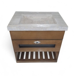 [VCLUTR60IB-RO] Vanitory de colgar LUNA 60cm Travertino - Mueble IBERIA Roble Oscuro