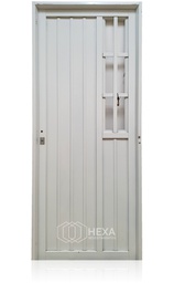 [CHS110RBD] Puerta de Chapa Simple MOD.110 (Reja Lateral) Blanco 80cm Derecha