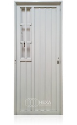 [CHS110RBI] Puerta de Chapa Simple MOD.110 (Reja Lateral) Blanco 80cm Izquierda